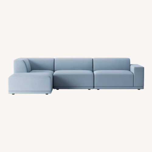 Used CB2 Faible Blue Fabric 3+ Piece Sectional for sale on AptDeco