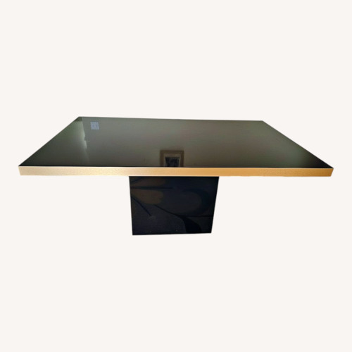 Used Black Lacquer Pedestal Dining Table for sale on AptDeco