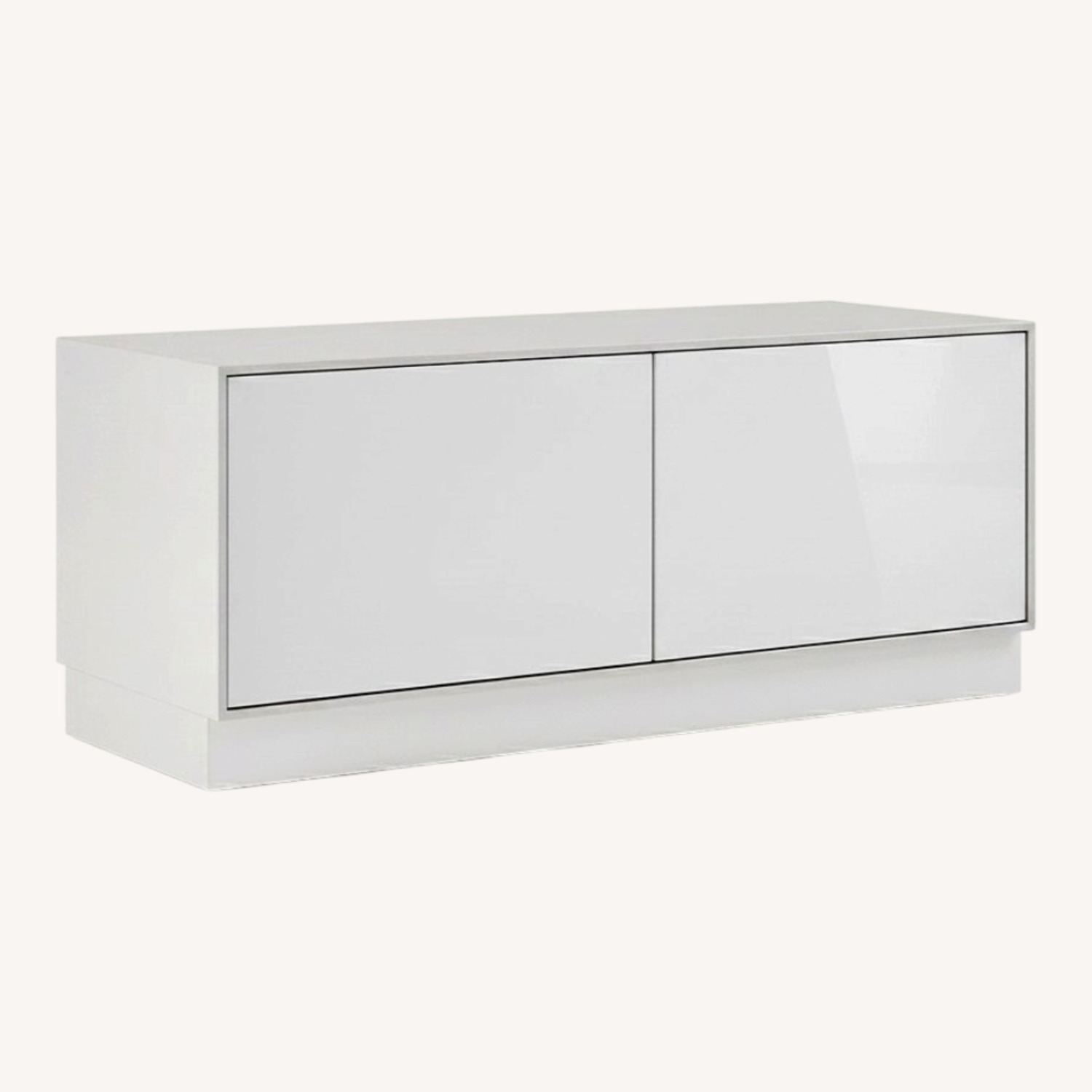 West Elm Emilia Light Gray Lacquer Media Storage - image-0