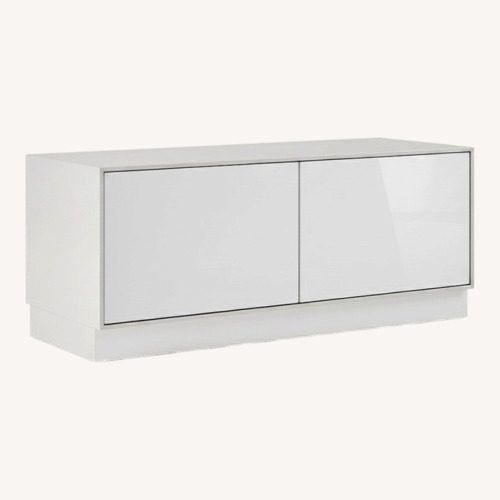 Used West Elm Emilia Light Gray Lacquer Media Storage for sale on AptDeco