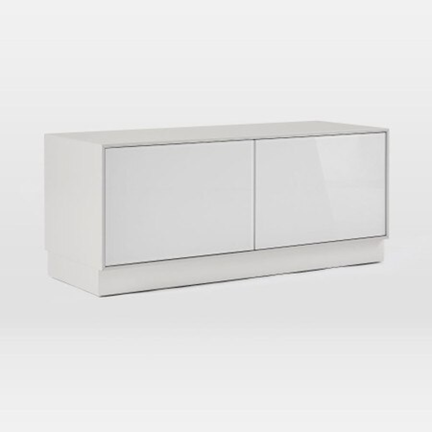 West Elm Emilia Light Gray Lacquer Media Storage - image-7