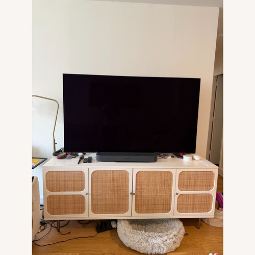 Used West Elm Ida Woven Media Console for sale on AptDeco