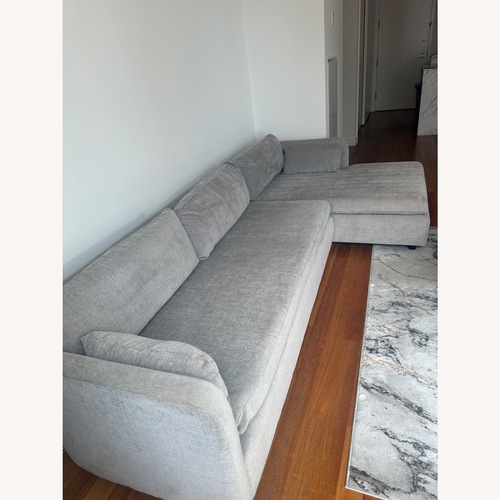 Used West Elm Bacall 116” Right 2 Piece Chaise Gray for sale on AptDeco