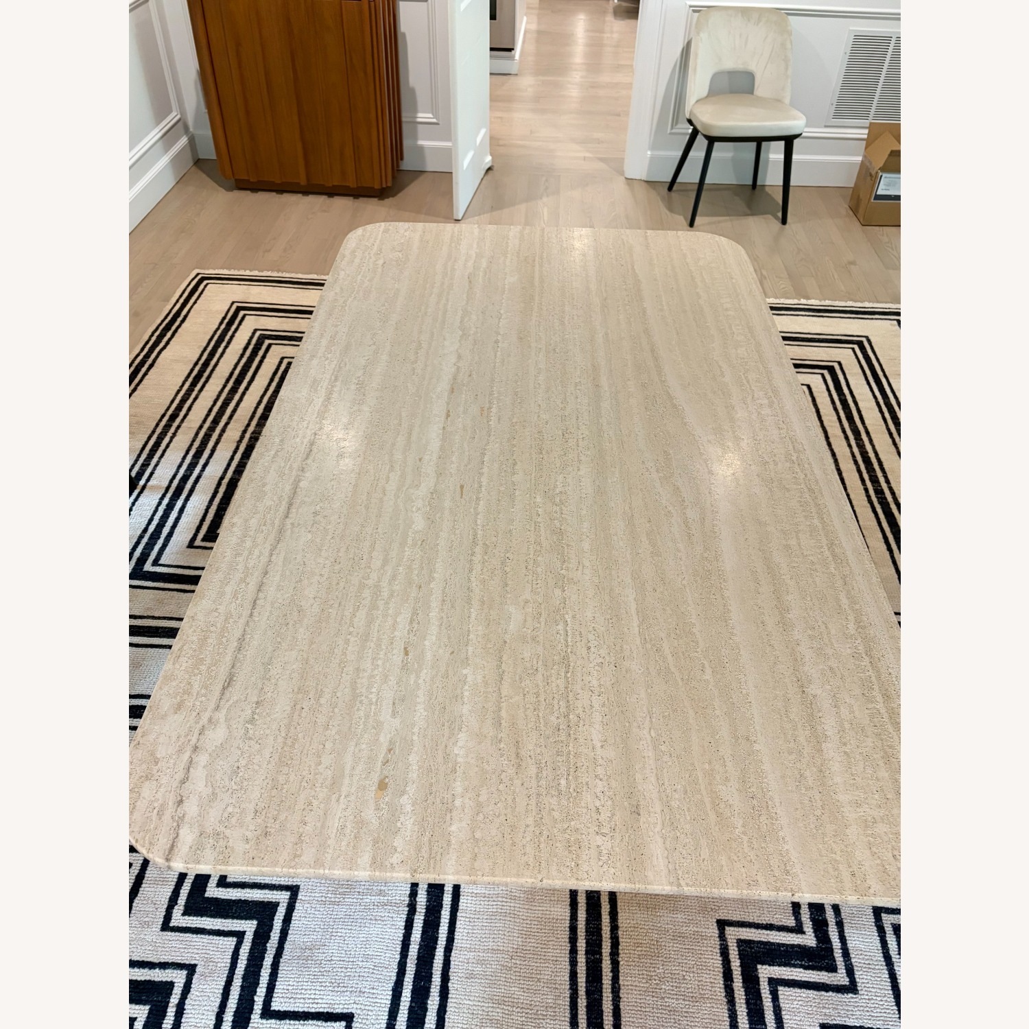 Custom Made Travertine Marble Dining Table - image-1