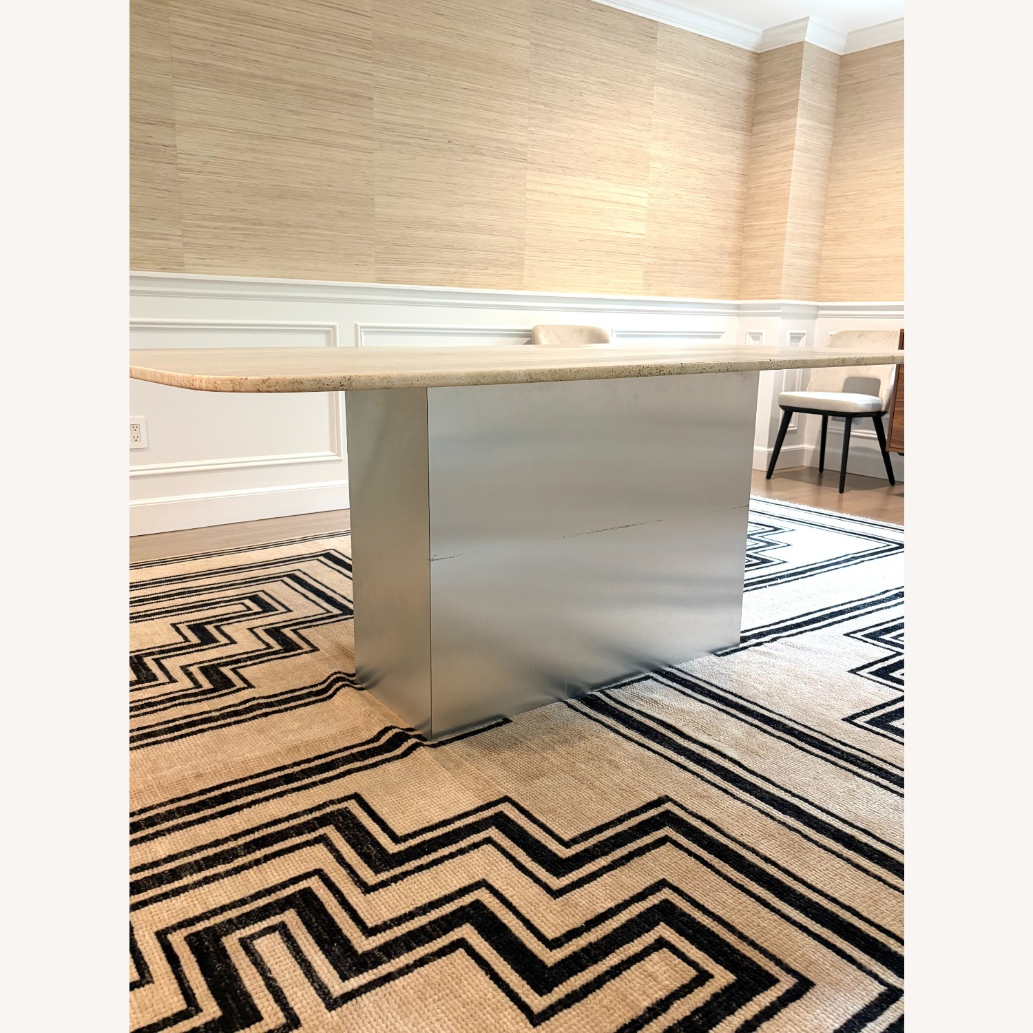 Custom Made Travertine Marble Dining Table - image-2