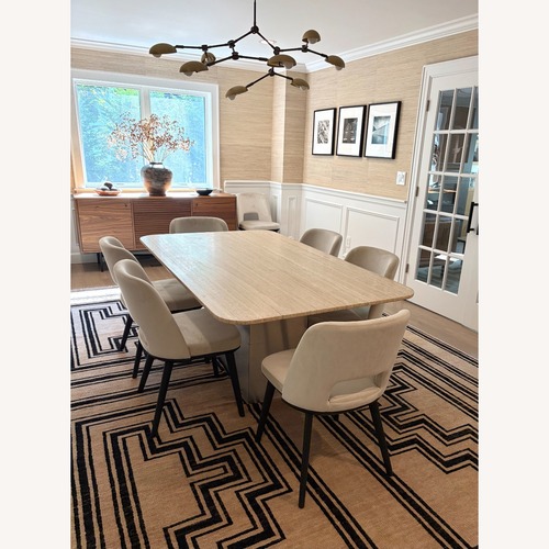 Used Custom Made Travertine Marble Dining Table for sale on AptDeco