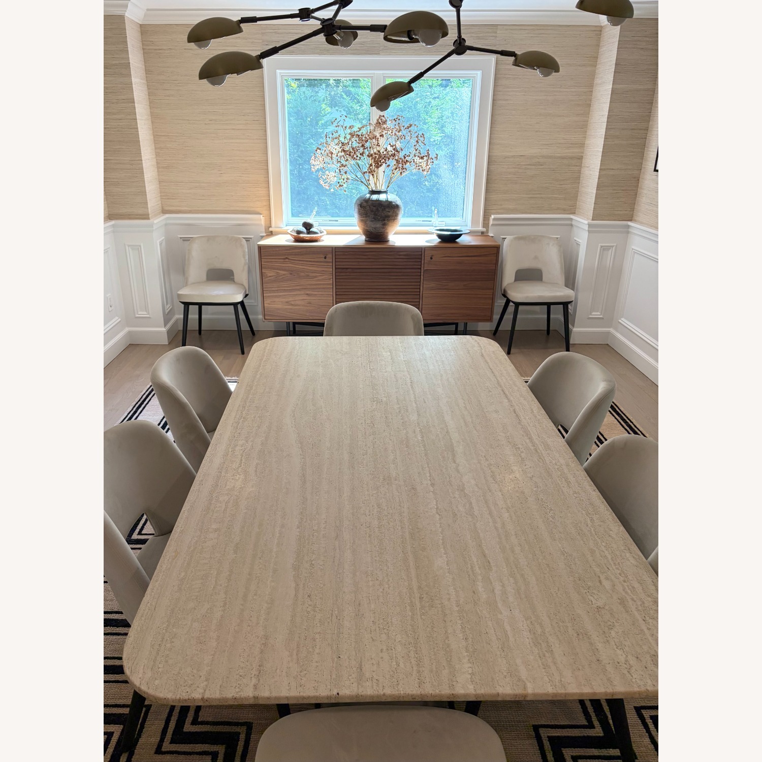 Custom Made Travertine Marble Dining Table - image-5