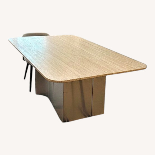 Used Custom Made Travertine Marble Dining Table for sale on AptDeco