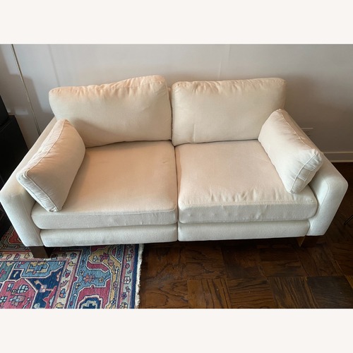 Used Burrow Union Off-White Fabric Loveseat for sale on AptDeco
