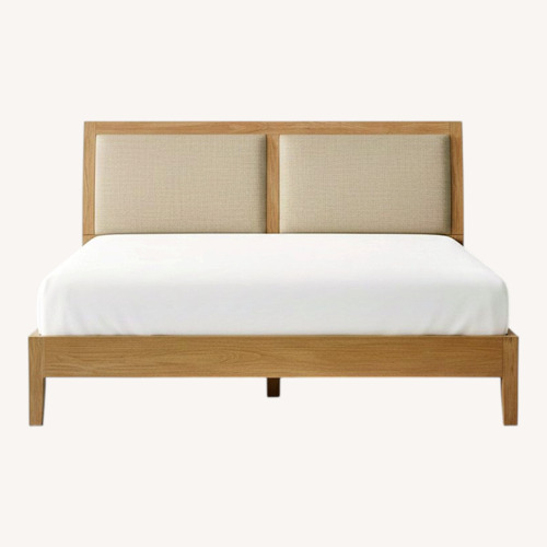 Used Crate & Barrel Dawson Upholstered Dawson Wood King Bed for sale on AptDeco