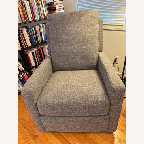 Used Pottery Barn Ayden Square Upholstered Power Swivel Glider Recliner for sale on AptDeco