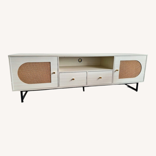 Used Boho Rattan Cane Media Console for sale on AptDeco