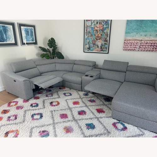 Used Wade Logan Light Gray Fabric 2 Piece Sectional for sale on AptDeco