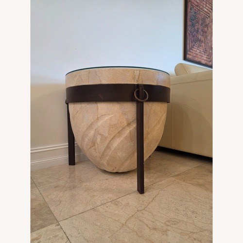 Used White Stone Coffee Table for sale on AptDeco