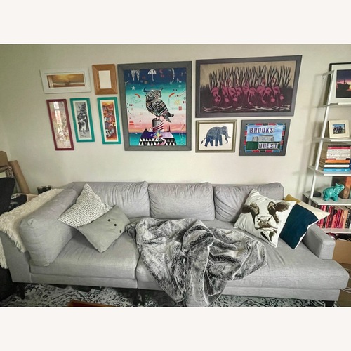 Used West Elm Andes Light Gray Fabric 2 Piece Sectional for sale on AptDeco