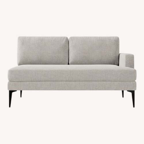 Used West Elm Andes Light Gray Fabric 2 Piece Sectional for sale on AptDeco