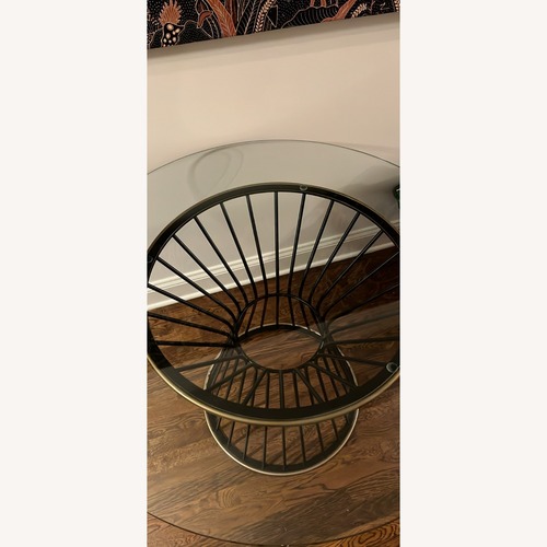 Used West Elm Hourglass Glass Table for sale on AptDeco