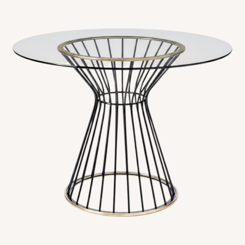 Used West Elm Hourglass Glass Table for sale on AptDeco
