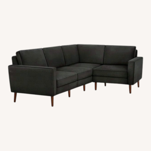 Used Burrow Dark Gray Velvet 3+ Piece Sectional for sale on AptDeco