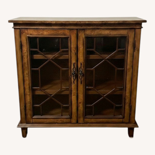 Used Dark Brown Wood Glassdoor Cabinet for sale on AptDeco