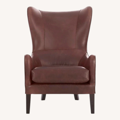 Used Crate & Barrel Garbo Leather Wingback Chair for sale on AptDeco