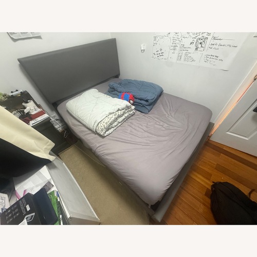 Used Light Gray Wood Full Bed for sale on AptDeco