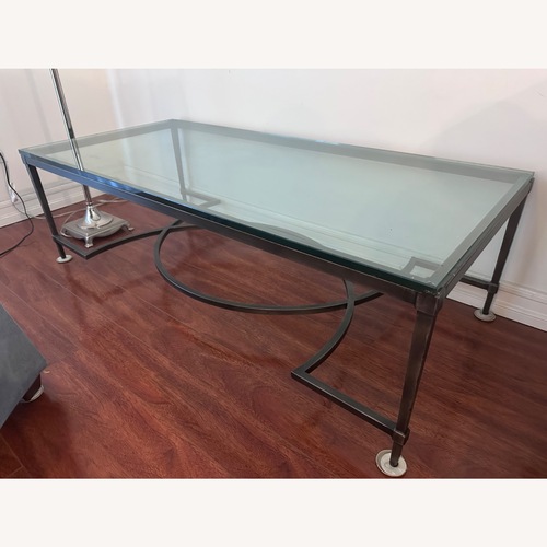 Used Bernhardt Dark Gray Glass Coffee Table for sale on AptDeco