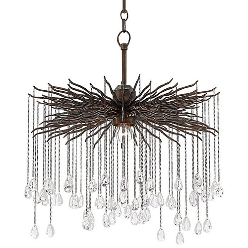 Used Currey and Company Wrought Iron and Crystal Chandelier for sale on AptDeco