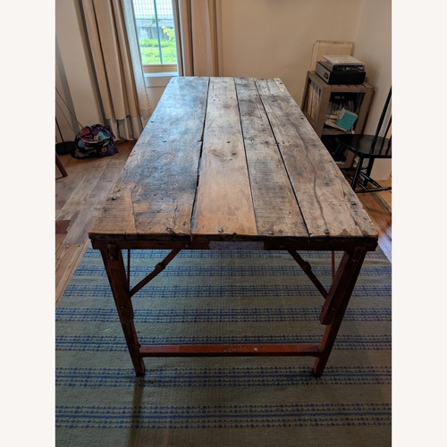 Used Industrial Rustic Farmhouse Dining Table for sale on AptDeco