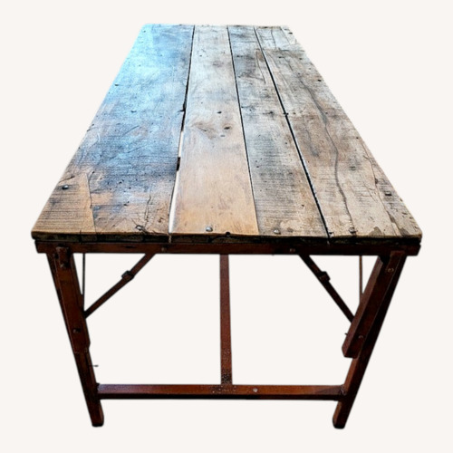 Used Industrial Rustic Farmhouse Dining Table for sale on AptDeco