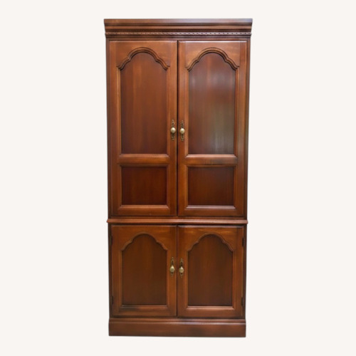 Used Queen Ann Style Solid Wood Entertainment Armoire  for sale on AptDeco