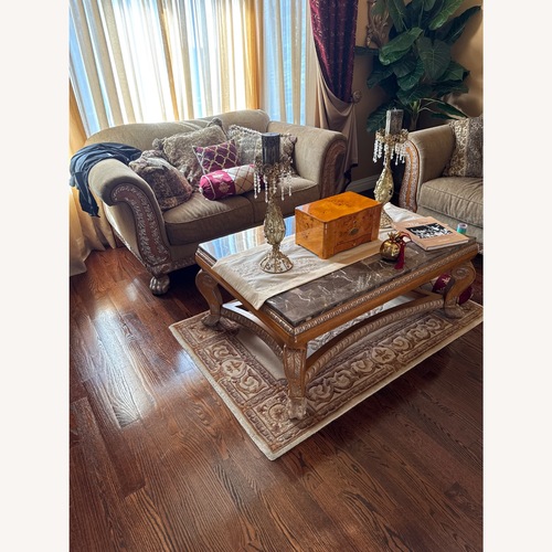 Used Light Brown Marble Coffee Table for sale on AptDeco