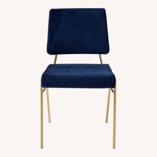 Used West Elm Set of Blue Fabric Dining Chairs for sale on AptDeco