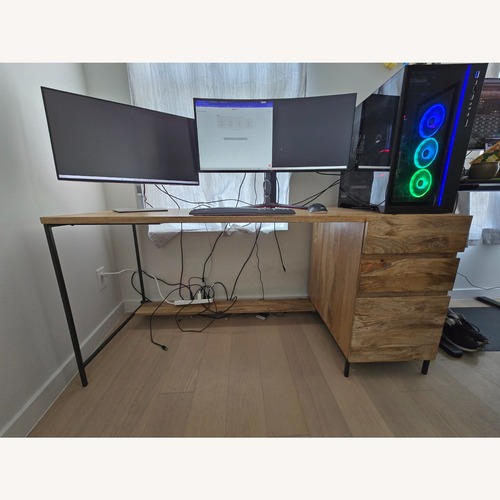 Used West Elm Industrial Solid Wood Desk for sale on AptDeco
