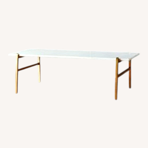 Used CB2 Slab White Marble Coffee Table for sale on AptDeco