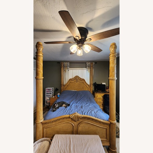 Used 4 Pillar Queen Bed Frame for sale on AptDeco