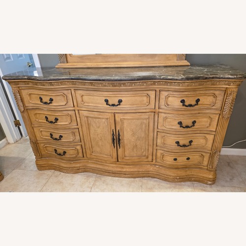 Used Natural Wood Dresser with Mirror for sale on AptDeco