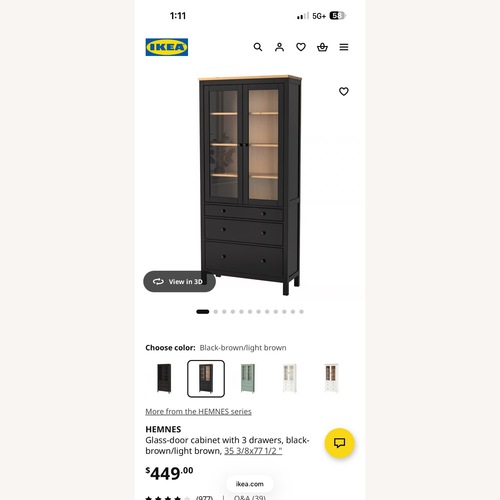 Used IKEA Hemnes Cabinet  for sale on AptDeco