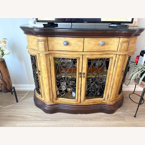 Used Stein World Dark Brown Wood Media Storage for sale on AptDeco