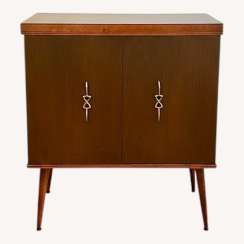 Used Antique MCM Dark Brown Wood Bar for sale on AptDeco