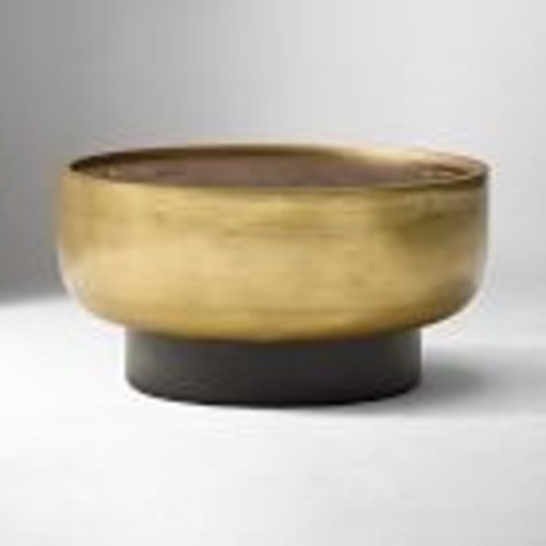 Used West Elm Drum Brown/Brass Storage Coffee Table for sale on AptDeco