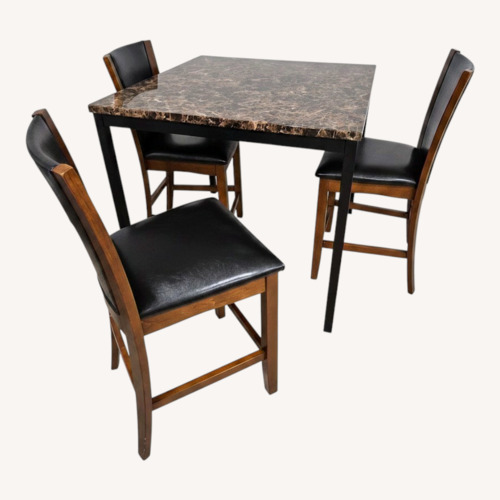 Used Marble Top Dining Table w 3 Chairs for sale on AptDeco