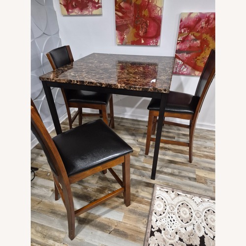 Used Marble Top Dining Table w 3 Chairs for sale on AptDeco