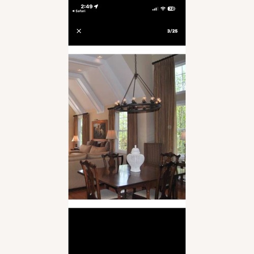Used 15-light Black Metal Circular Ring Chandelier  for sale on AptDeco