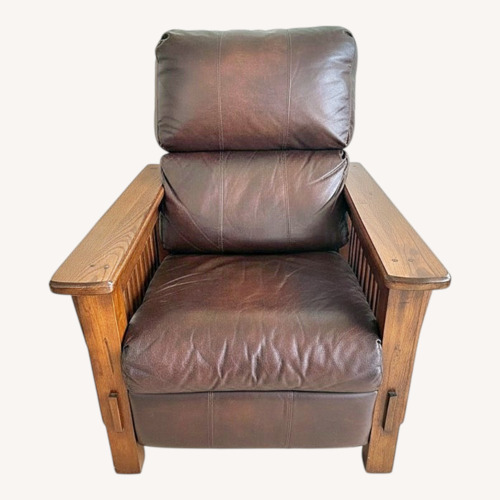 Used Dark Brown Leather Armchair Recliner for sale on AptDeco