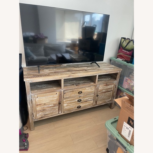 Used Joss & Main Distressed Wood Media Cabinet for sale on AptDeco