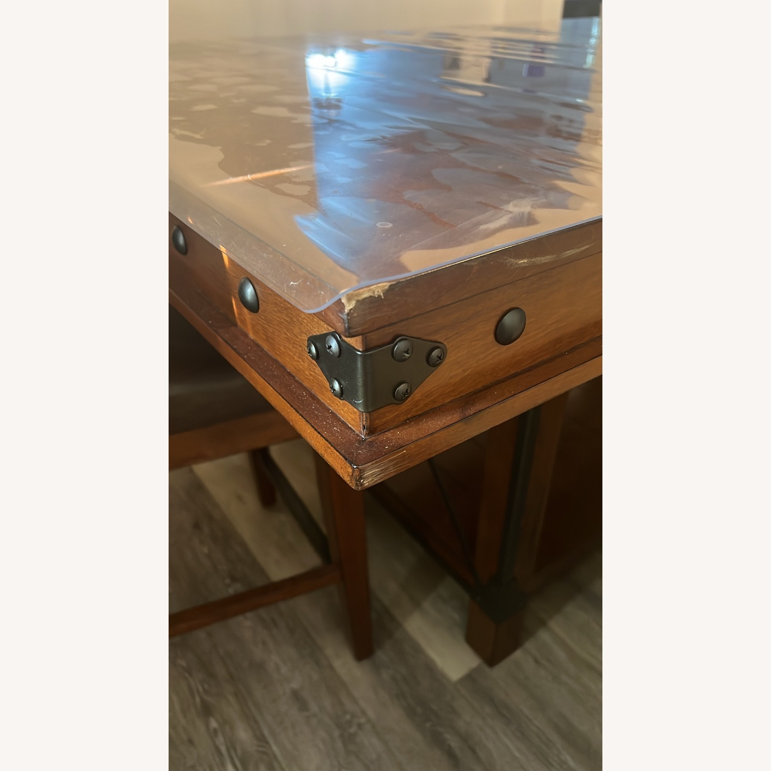 Dark Brown Wood Dining Set - image-9