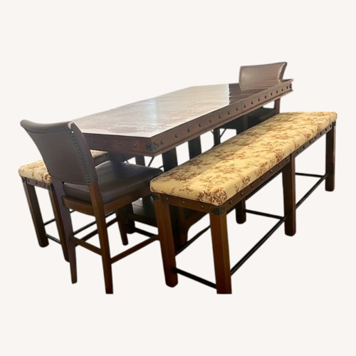 Used Dark Brown Wood Dining Set for sale on AptDeco
