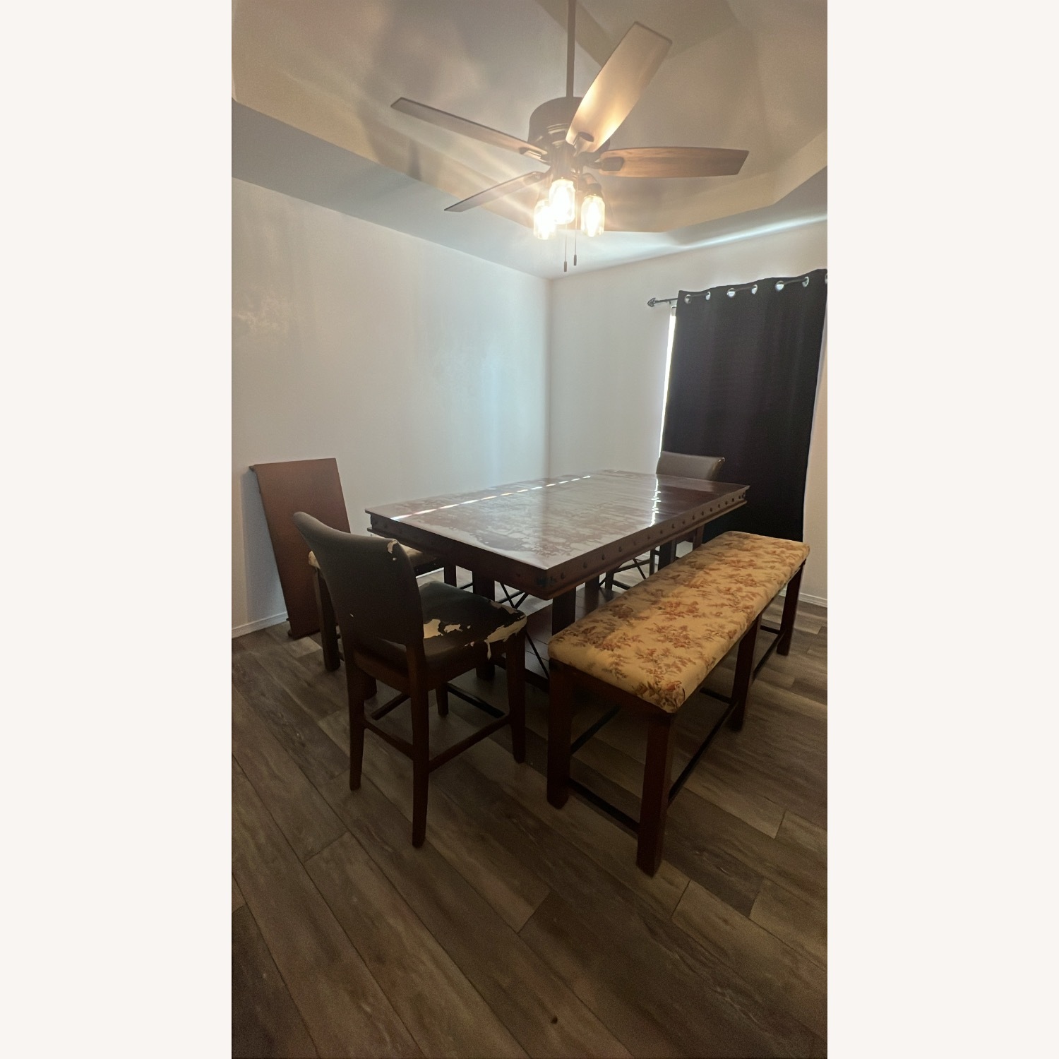 Dark Brown Wood Dining Set - image-2