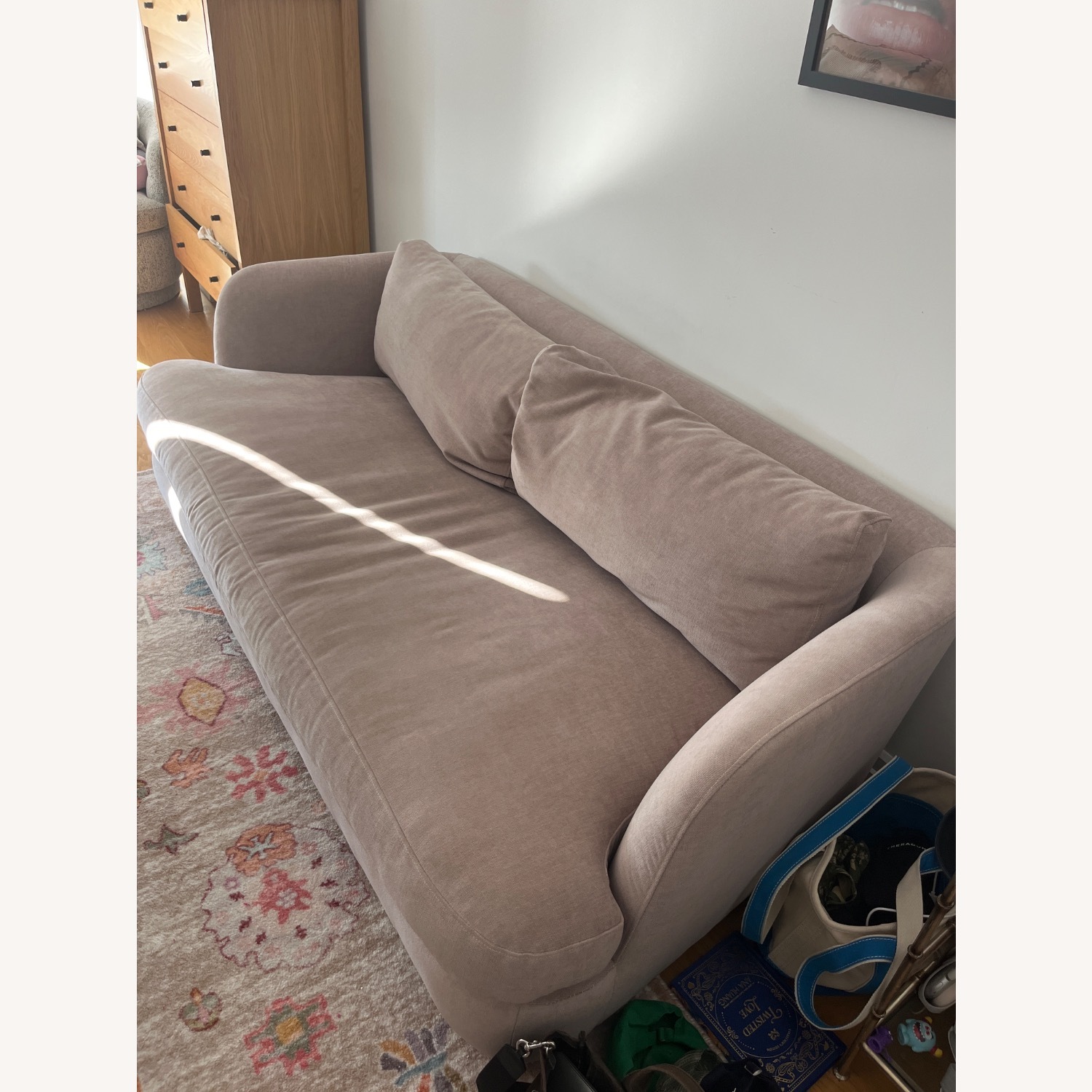 West Elm Pink 2 Seater Sofa - image-2